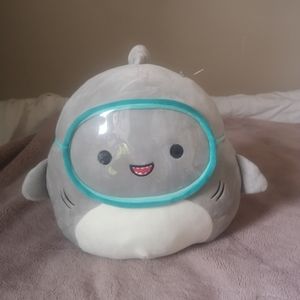 12" Gordon The Shark Scuba Goggles Squishmallow NWOT